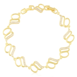Bransoletka stal z kryształkami 14k Milan BP22062