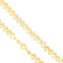 Bransoletka stal z kryształkami 14k Milan BP22063