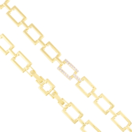 Bransoletka stal z kryształkami 14k Milan BP22064
