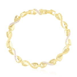 Bransoletka stal z kryształkami 14k Milan BP22065