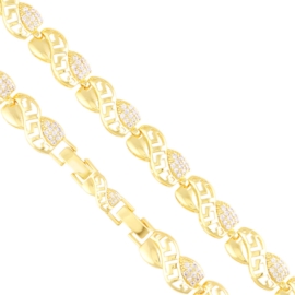 Bransoletka stal z kryształkami 14k Milan BP22066