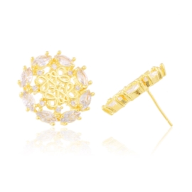Kolczyki stalowe z kryształkami 14k EAP43558