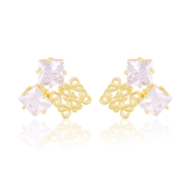 Kolczyki stalowe z kryształkami 14k EAP43559