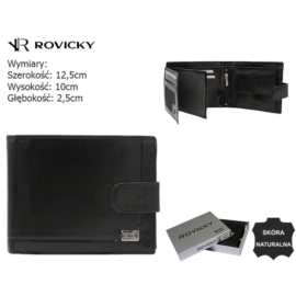 Portfel męski skórzany PC-103L-NBAR Black P2083