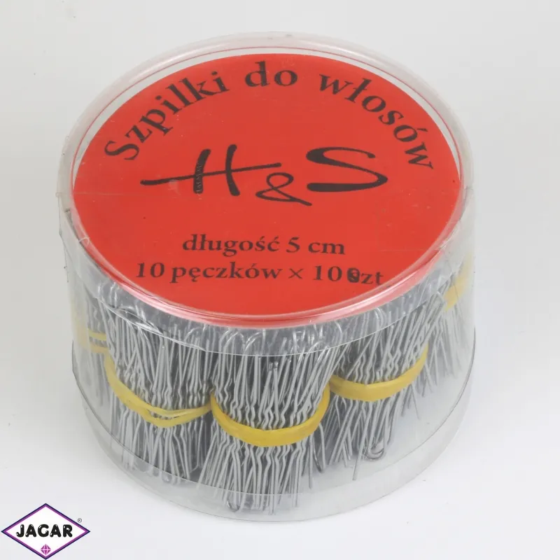 Szpilki do włosów 100szt. - silver 5cm SZPIL60
