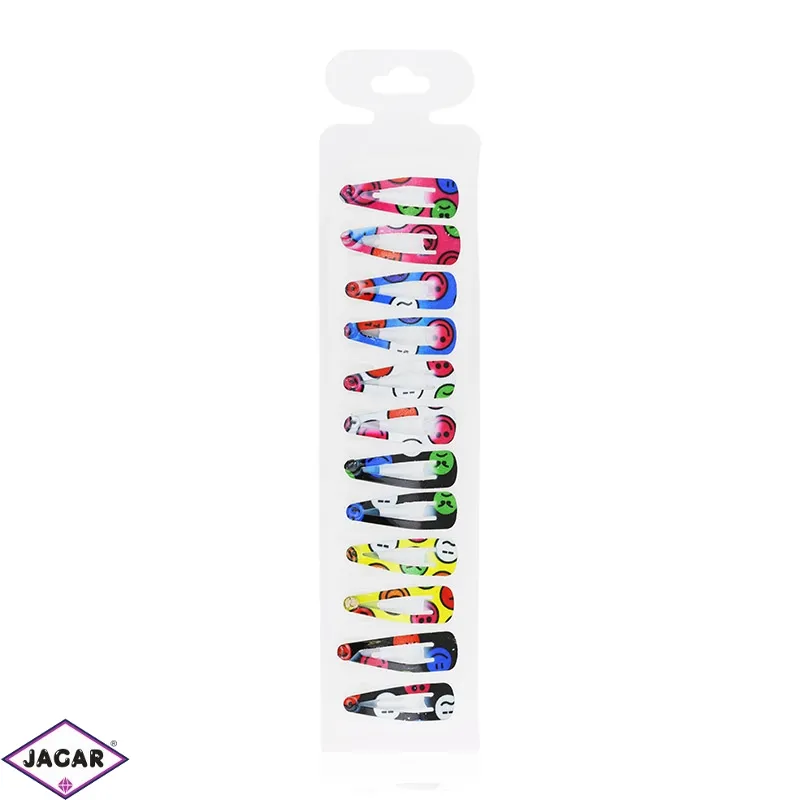 Spinki kolorowe buźki 12szt. - 2,5cm - OS486 Spinki kolorowe buźki 12szt. - 2,5cm - OS486