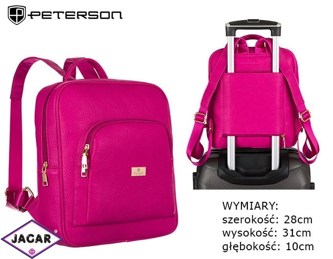 Plecak z eko skóry PTN PL-29601 Magenta PL537 Plecak z eko skóry PTN PL-29601 Magenta PL537