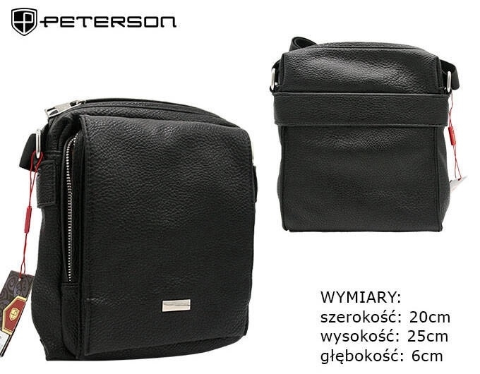 Torba męska PU PTN FLAP-MACRO Black TM23 Torba męska PU PTN FLAP-MACRO Black TM23
