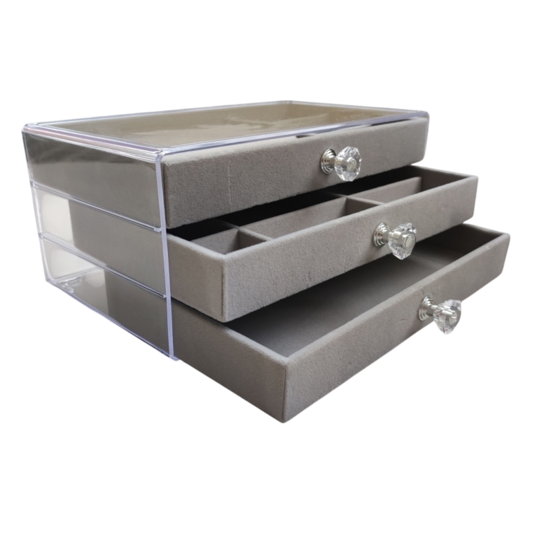 Szkatułka na biżuterię 23x13x10cm szara SZK45 Szkatułka na biżuterię 23x13x10cm szara SZK45