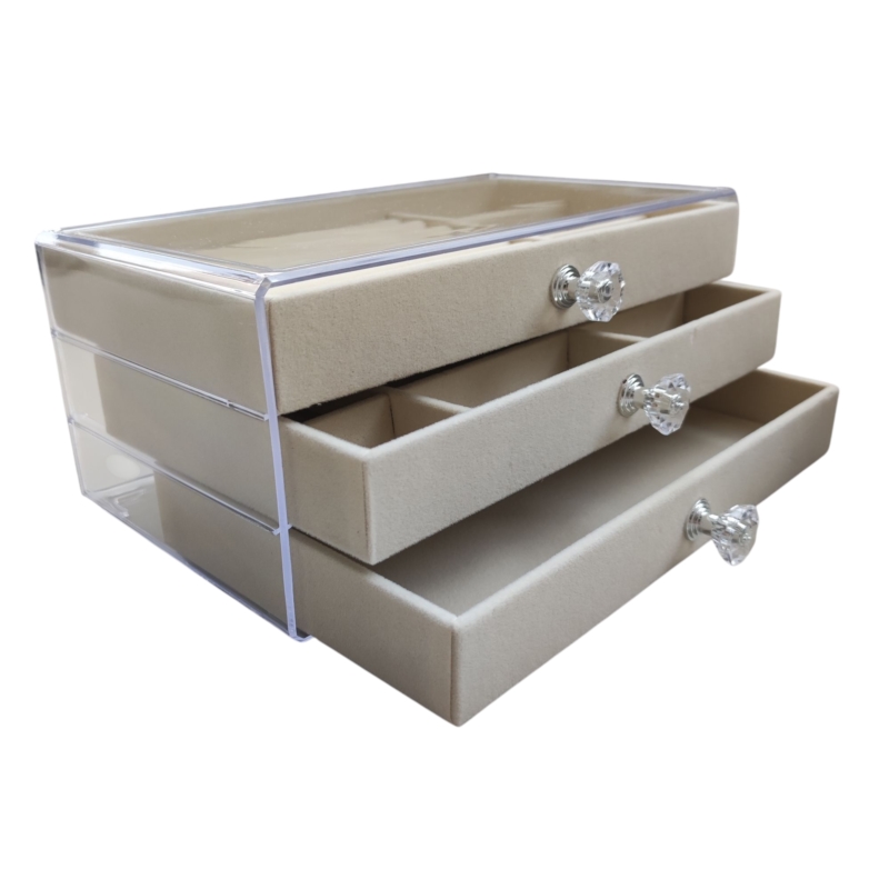 Szkatułka na biżuterię 23x13x10cm beżowa SZK46 Szkatułka na biżuterię 23x13x10cm beżowa SZK46