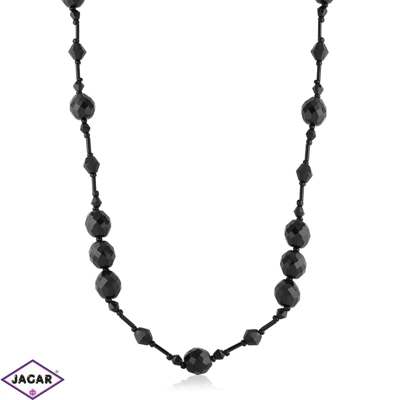 Naszyjnik perła czeska czarna 80cm - PER442