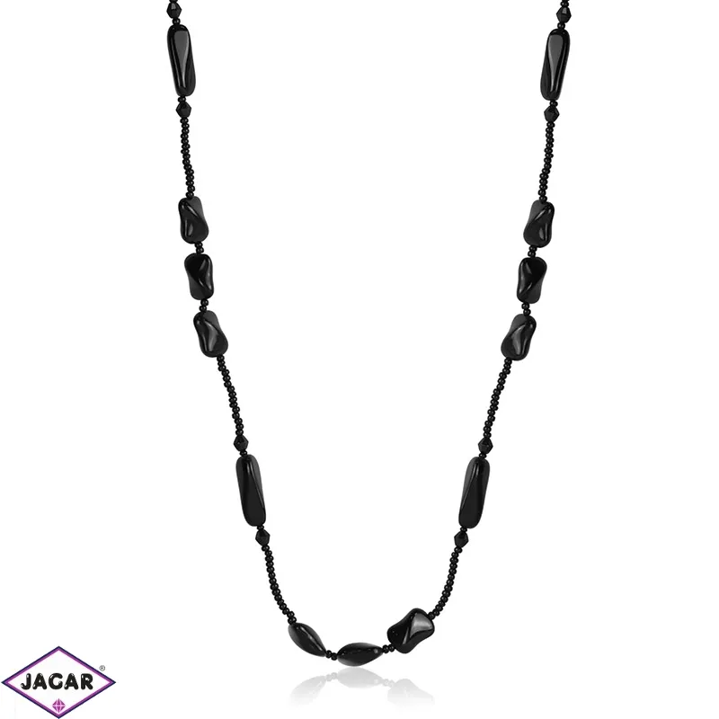 Naszyjnik perła czeska czarna 80cm - PER448