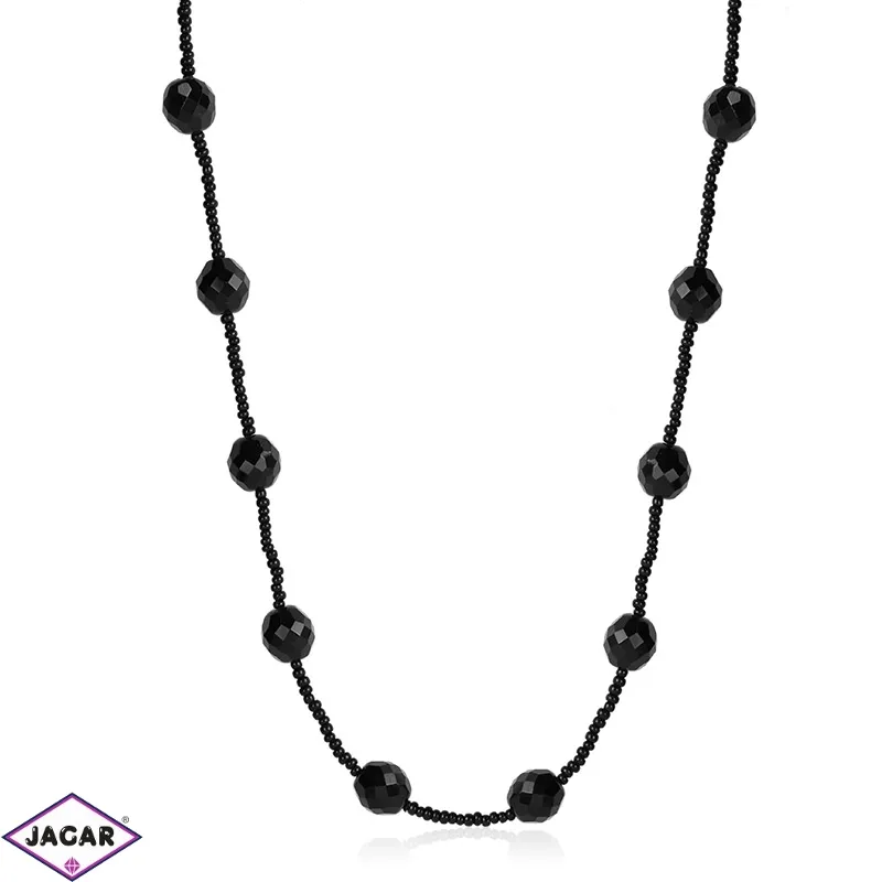 Naszyjnik perła czeska czarna 80cm - PER450