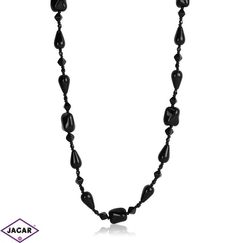 Naszyjnik perła czeska czarna 80cm - PER453