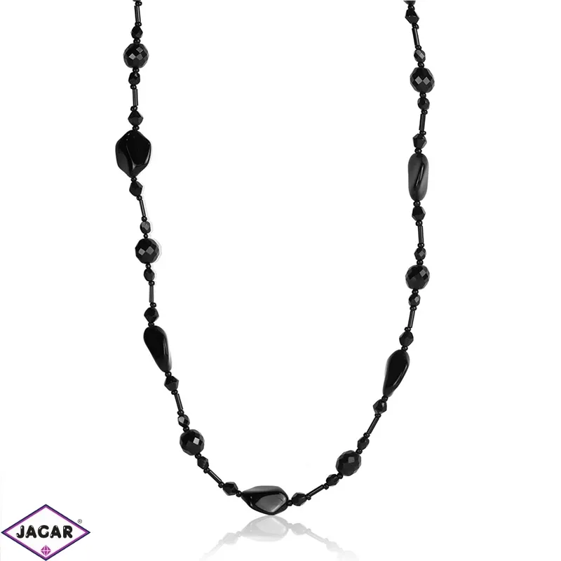 Naszyjnik perła czeska czarna 80cm - PER455