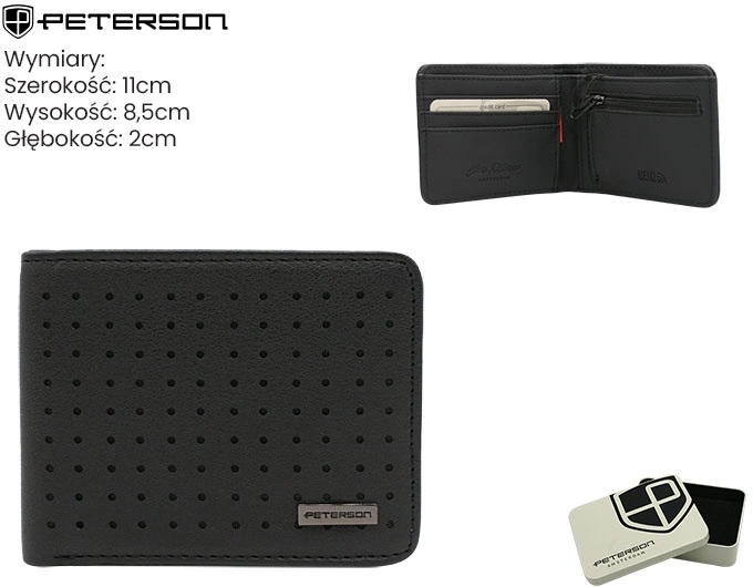 Portfel męski skórzany PTN EH-03Z Black P2607 Portfel męski skórzany PTN EH-03Z Black P2607
