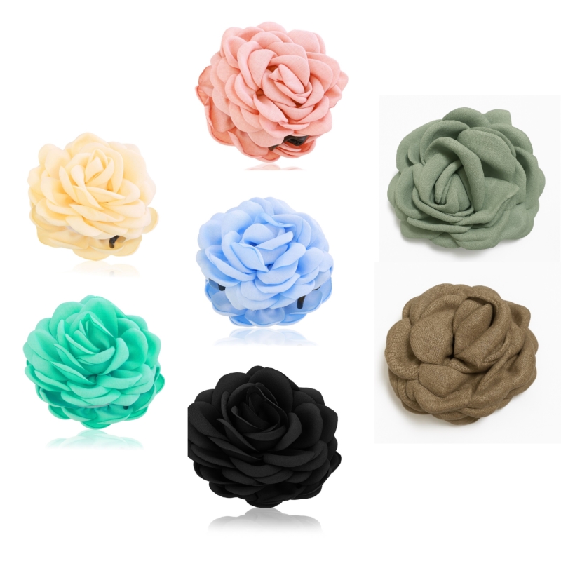 Klamry kwiatki losowe kolory 8cm 4szt/op SZ1277 Klamry kwiatki losowe kolory 8cm 4szt/op SZ1277