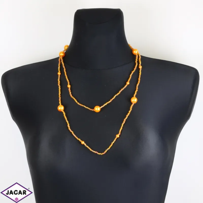 Naszyjnik koraliki 140cm - orange - NA1584 Naszyjnik koraliki 140cm - orange - NA1584