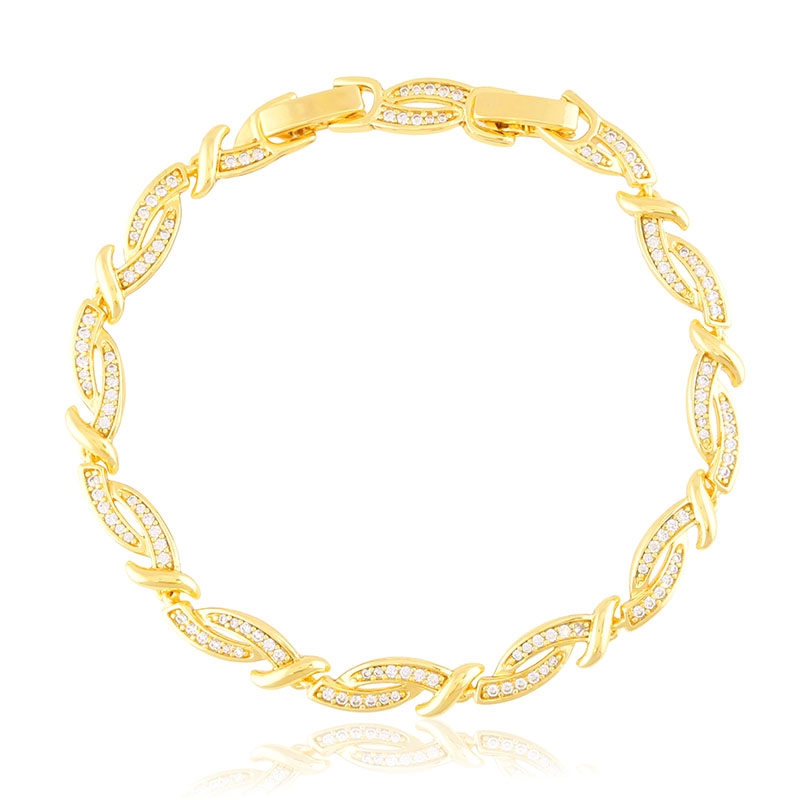 Bransoletka 14k z kryształkami Xuping BP22628 Bransoletka 14k z kryształkami Xuping BP22628