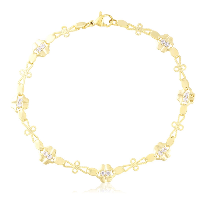 Bransoletka 14k z kryształkami Xuping BP22629 Bransoletka 14k z kryształkami Xuping BP22629