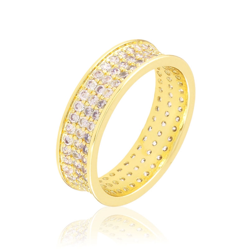 Obrączka 14k z kryształkami PP7138