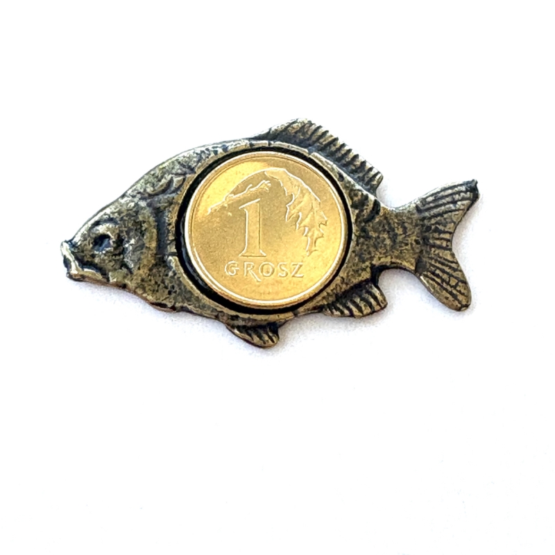 Figurka metalowa - karp z groszem 10SZT - FR149 Figurka metalowa - karp z groszem 10SZT - FR149