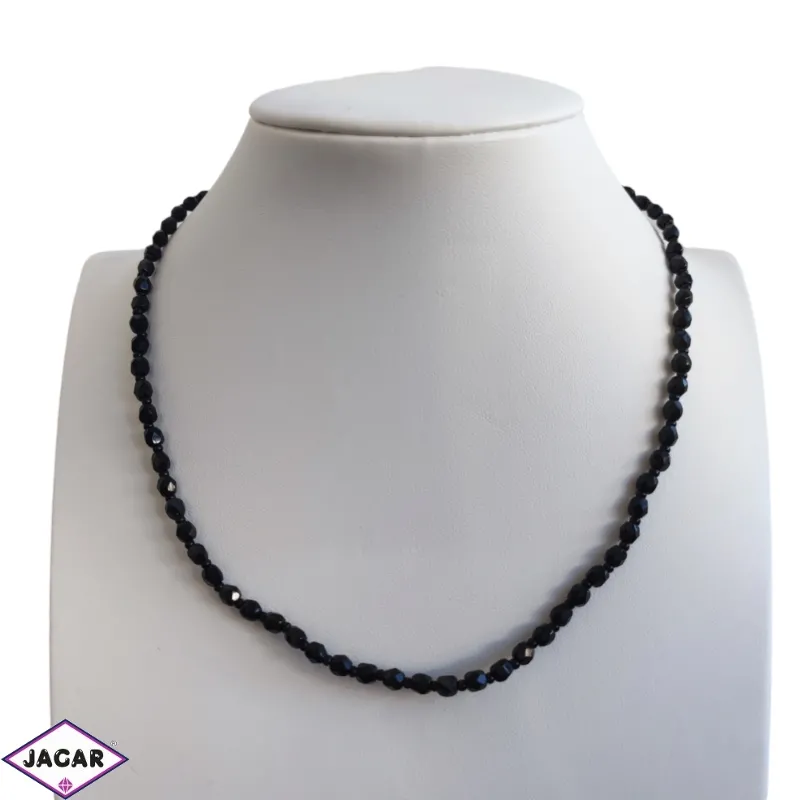 Naszyjnik czeski czarny 40cm - PER477 Naszyjnik czeski czarny 40cm - PER477