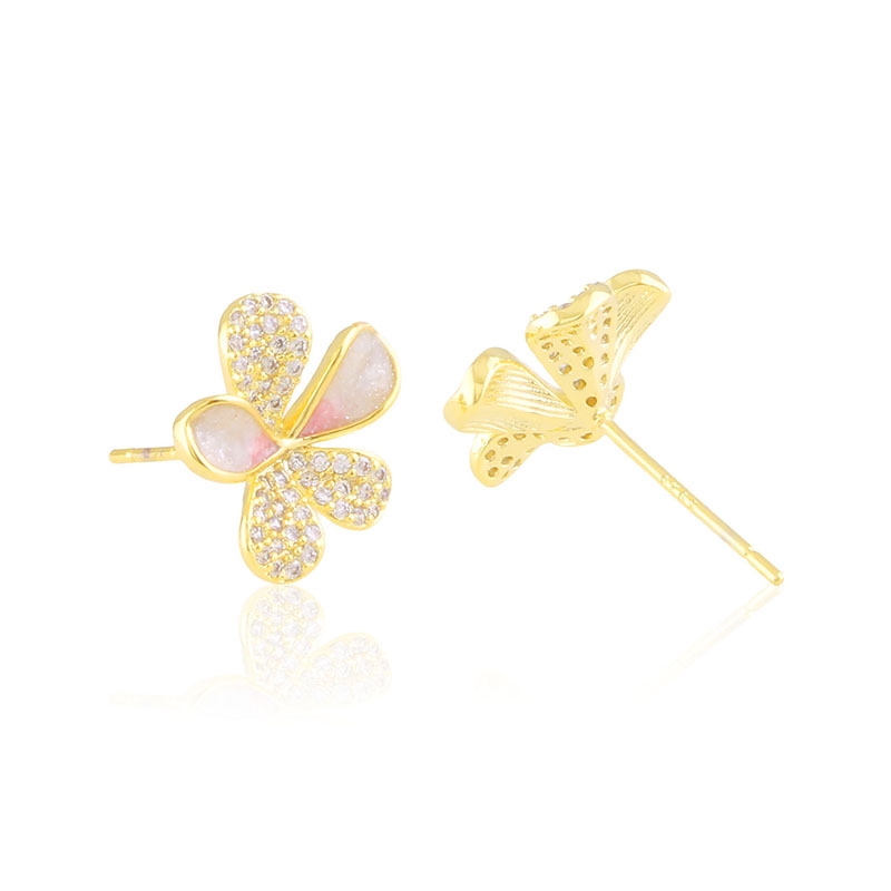Kolczyki 14k sztyfty kwiatki Moonriver EAP44595