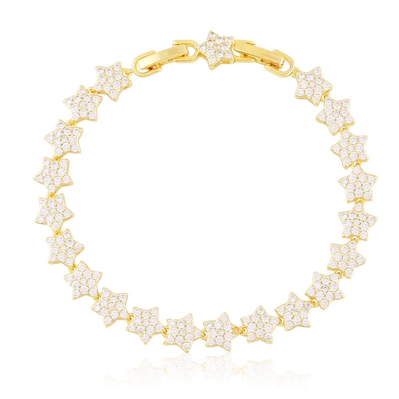 Bransoletka 14k z kryształkami Xuping BP22829 Bransoletka 14k z kryształkami Xuping BP22829