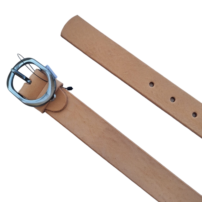 Pasek skórzany damski beżowy 3cm BL580 Pasek skórzany damski beżowy 3cm BL580