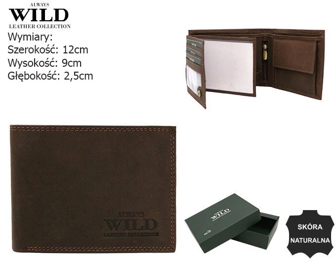 Portfel męski skórzany N304-MWH Brown P2631 Portfel męski skórzany N304-MWH Brown P2631