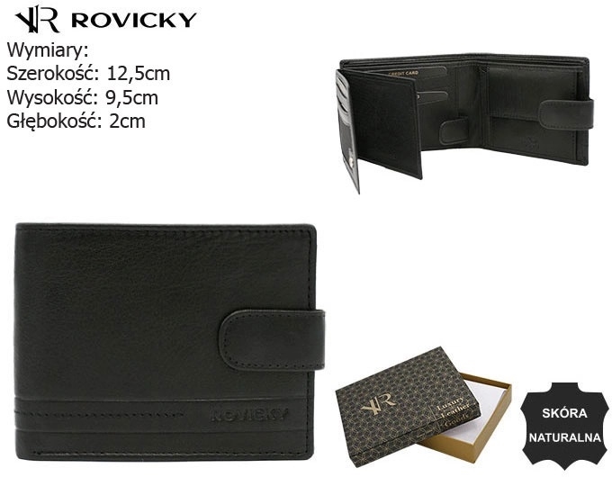 Portfel męski skórzany R-N992L-GAT Black P2632 Portfel męski skórzany R-N992L-GAT Black P2632