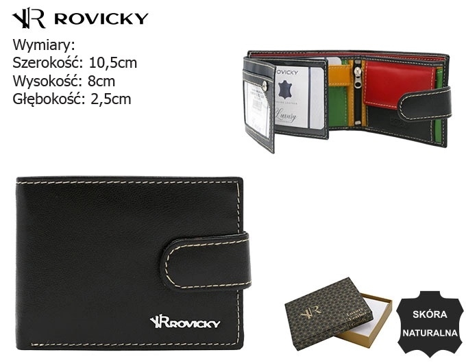 Portfel męski skórzany R-RM-24-15L Black P2633 Portfel męski skórzany R-RM-24-15L Black P2633