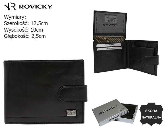 Portfel męski skórzany CPR-06L-NBAR Black P2634 Portfel męski skórzany CPR-06L-NBAR Black P2634
