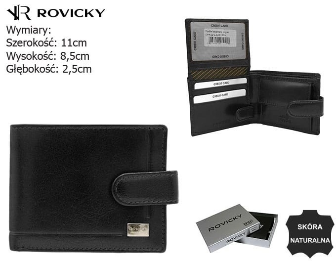 Portfel męski skórzany CPR-021L-BAR Black P2635 Portfel męski skórzany CPR-021L-BAR Black P2635