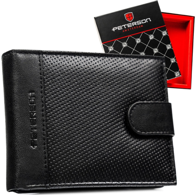 Portfel męski skórzany PTN N992L-DOT Black P2637