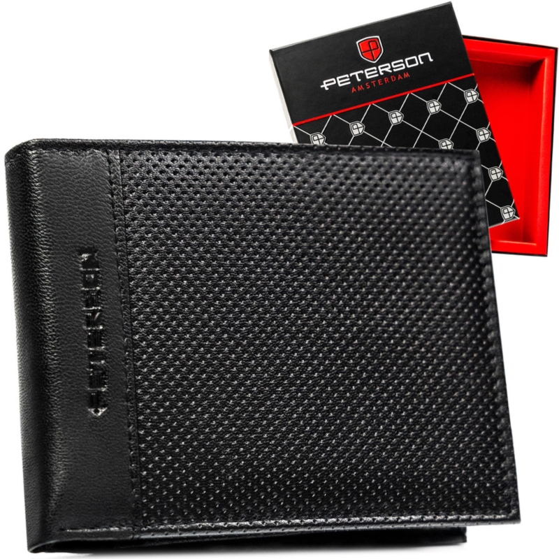 Portfel męski skórzany PTN N992-DOT Black P2638 Portfel męski skórzany PTN N992-DOT Black P2638