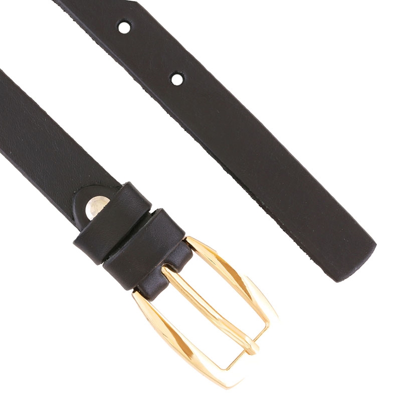 Pasek skórzany damski - CZARNY - 2cm BL640 Pasek skórzany damski - CZARNY - 2cm BL640
