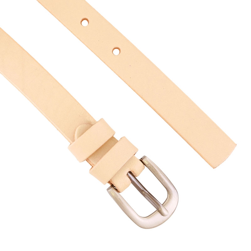Pasek skórzany damski - BEŻOWY - 2cm BL645 Pasek skórzany damski - BEŻOWY - 2cm BL645