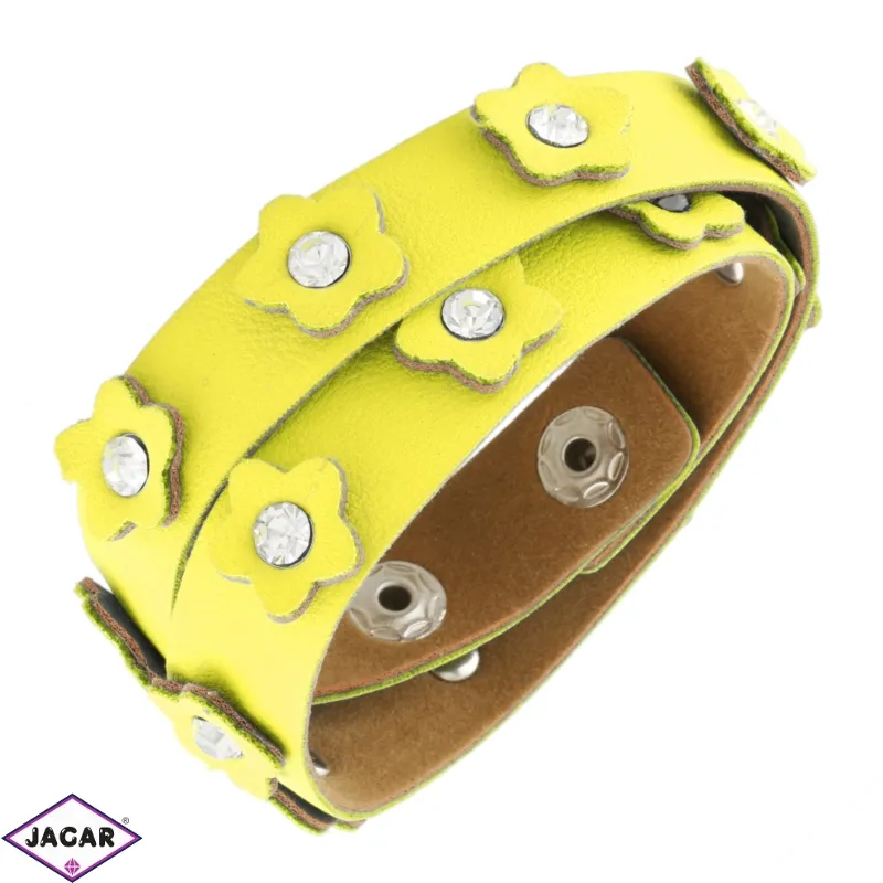 Bransoletka z kwiatkami - neon żółta - BRA1734 Bransoletka z kwiatkami - neon żółta - BRA1734