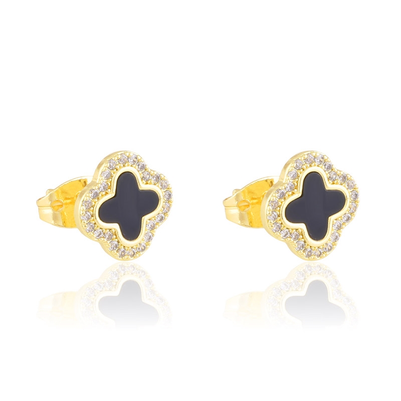 Kolczyki 14k sztyfty koniczynki EAP45043