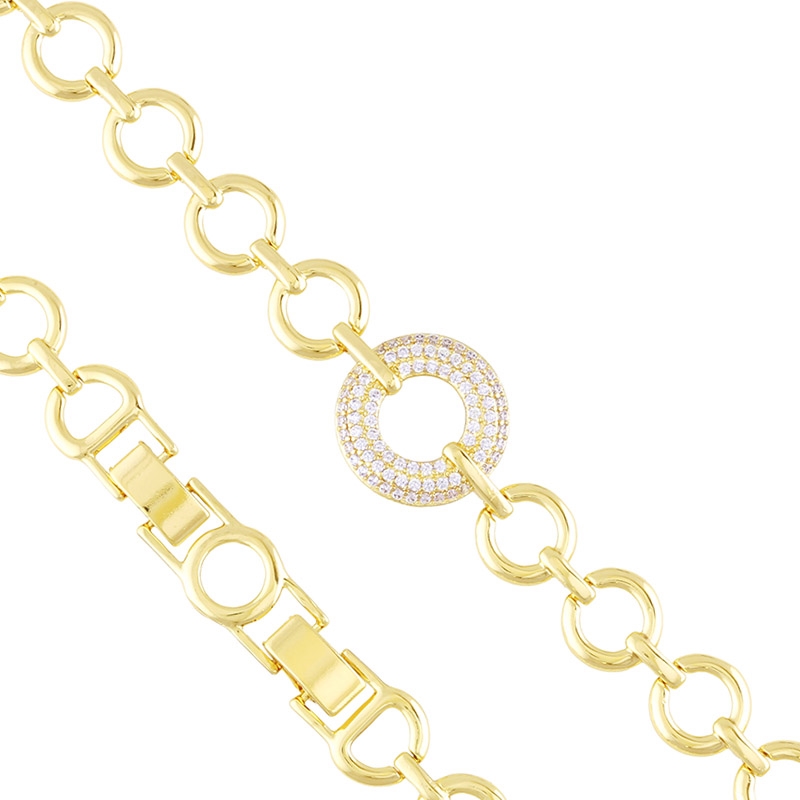 Bransoletka 14k z kryształkami Xuping BP23097 Bransoletka 14k z kryształkami Xuping BP23097