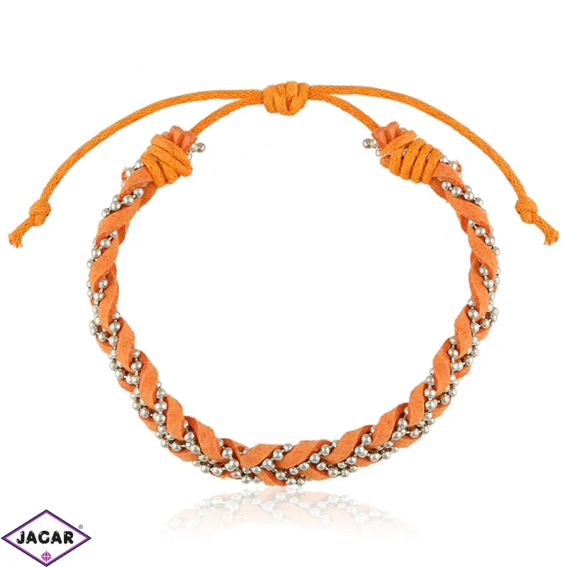 Bransoletka pleciona - orange - BRA1841