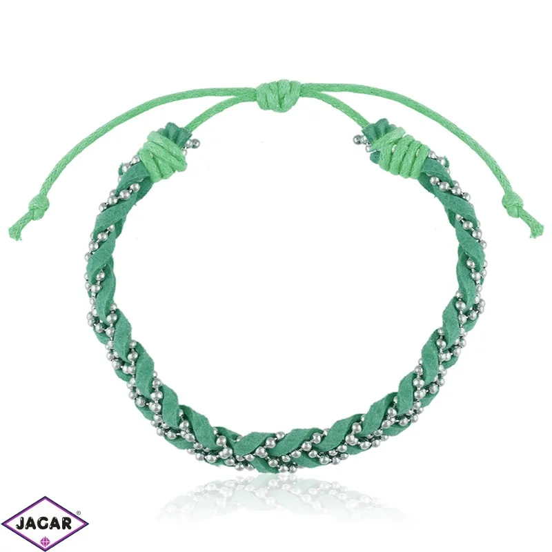 Bransoletka pleciona - green - BRA1842
