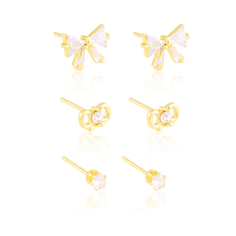 Kolczyki 14k sztyfty 3pary/op  EAP45398