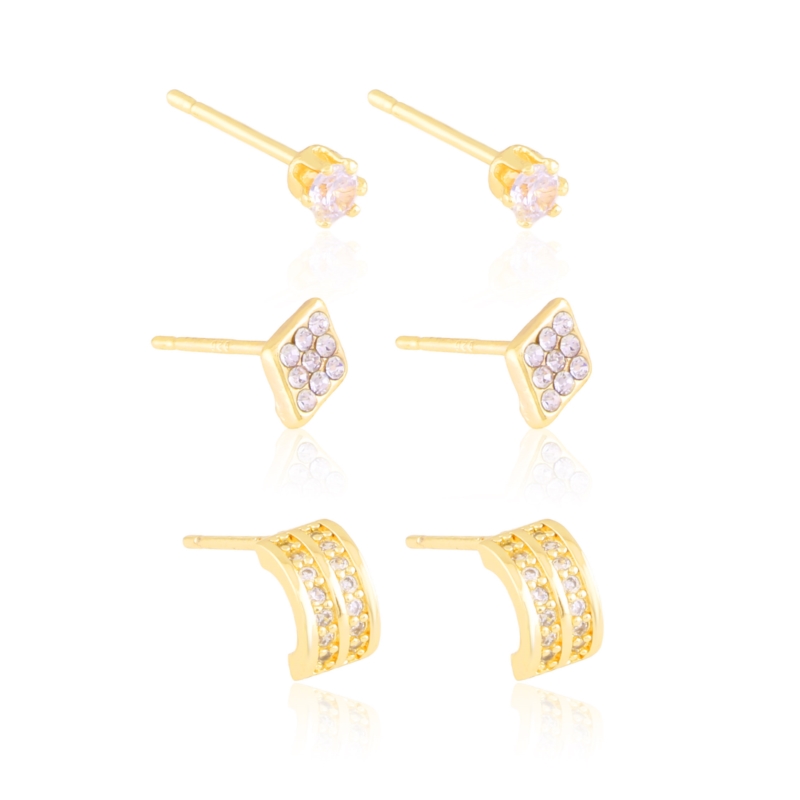 Kolczyki 14k sztyfty 3pary/op EAP45399 Kolczyki 14k sztyfty 3pary/op EAP45399