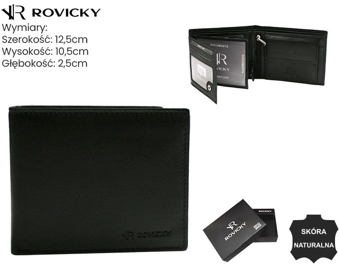 Portfel skórzany 0002-RVD Black P2653 Portfel skórzany 0002-RVD Black P2653