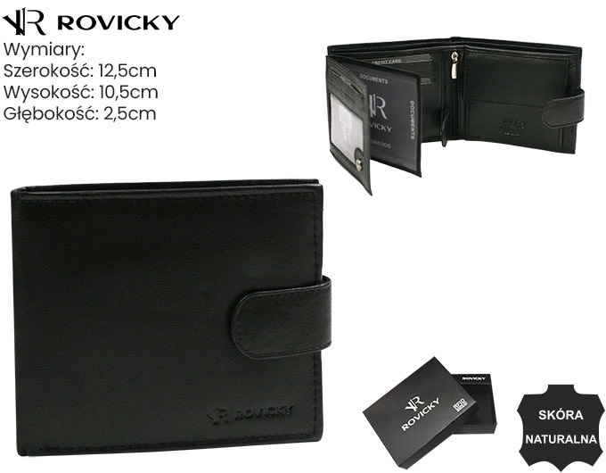 Portfel skórzany 0002L-RVD Black P2654 Portfel skórzany 0002L-RVD Black P2654