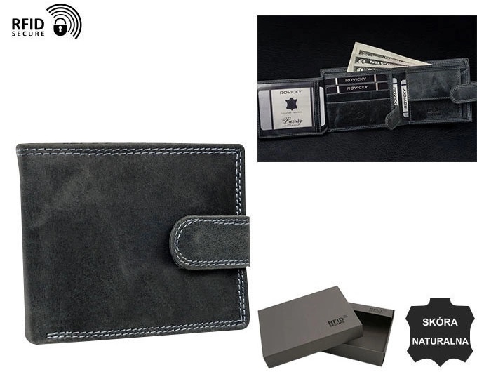 Portfel skórzany męski N0035LCHM-NL Black P2656 Portfel skórzany męski N0035LCHM-NL Black P2656