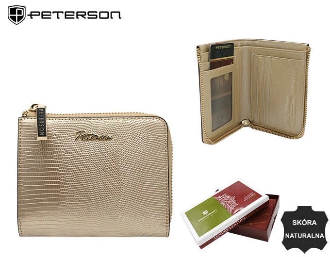 Portfel skórzany damski PTN LJ-816 Gold P2662 Portfel skórzany damski PTN LJ-816 Gold P2662